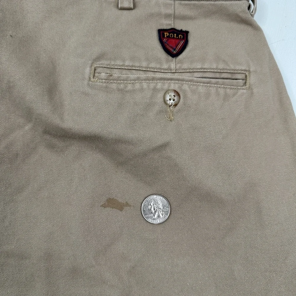 VTG Y2K Polo Golf Ralph Lauren Pleated Baggy Pants Men Actual 37x32 Khaki Chino‎